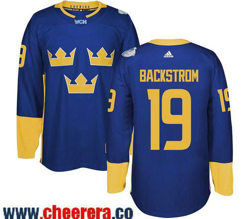 Nicklas Backstrom Adidas Team Sweden blue jersey
