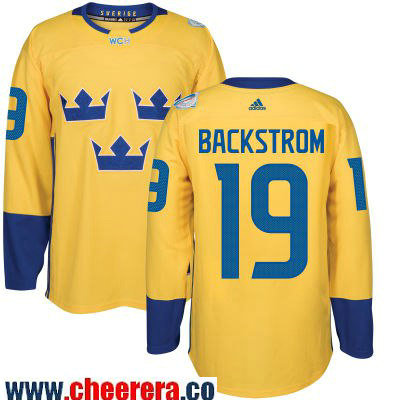Nicklas Backstrom Adidas Team Sweden yellow jersey