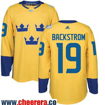 Nicklas Backstrom Adidas Team Sweden yellow jersey