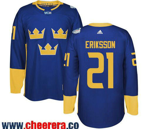 Loui Eriksson Adidas Team Sweden blue jersey