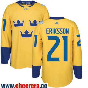 Loui Eriksson Adidas Team Sweden yellow jersey