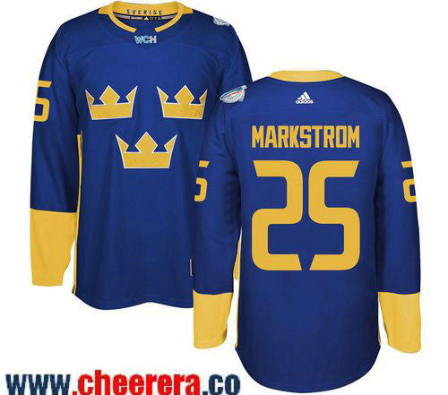 Jacob Markstrom Adidas Team Sweden blue jersey