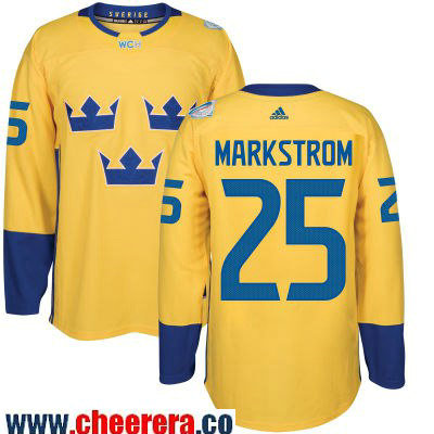 Jacob Markstrom Adidas Team Sweden yellow jersey