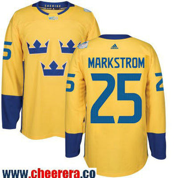 Jacob Markstrom Adidas Team Sweden yellow jersey