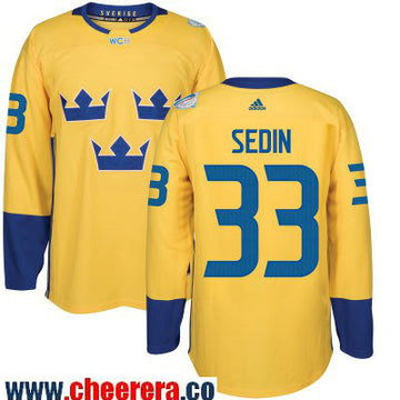 Henrik Sedin Adidas Team Sweden yellow jersey