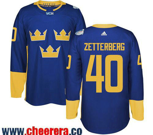 Henrik Zetterberg Adidas Team Sweden blue jersey