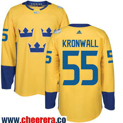 Niklas Kronwall Adidas Team Sweden yellow jersey