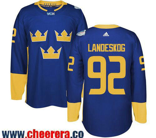 Gabriel Landeskog Adidas Team Sweden blue jersey