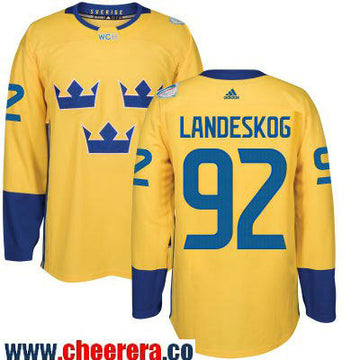 Gabriel Landeskog Adidas Team Sweden yellow jersey