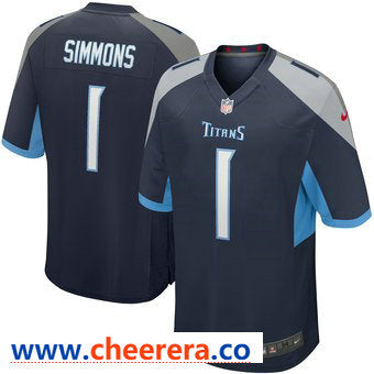 Jeffery Simmons Tennessee Titans navy Game jersey