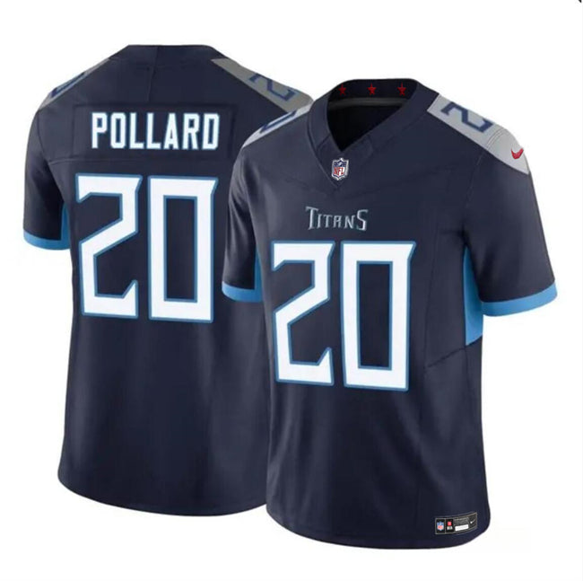 Tony Pollard Tennessee Titans navy Vapor jersey
