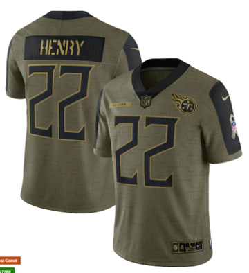 Derrick Henry Nike Tennessee Titans olive Salute To Service jersey