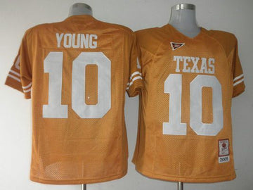 Vince Young Burnt Texas Longhorns orange Throwback jersey