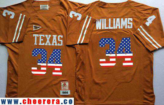 Ricky Williams Burnt Texas Longhorns orange Fashion jersey