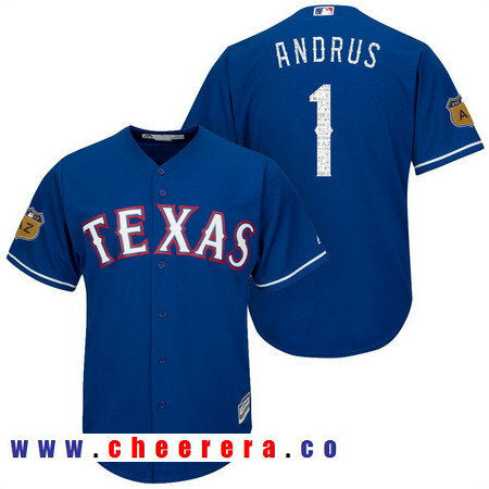 Elvis Andrus Texas Rangers royal jersey