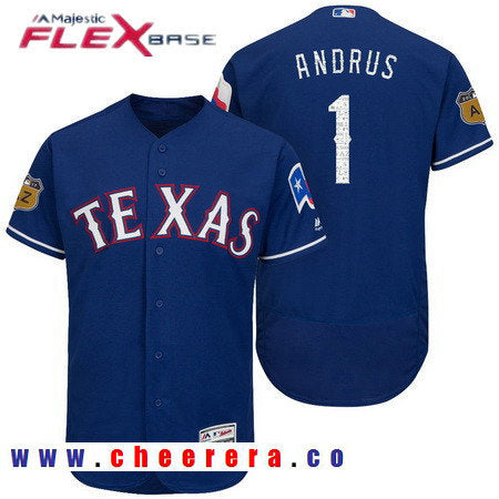 Elvis Andrus Texas Rangers royal jersey