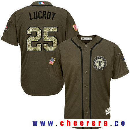 Jonathan Lucroy Texas Rangers green Salute To Service jersey