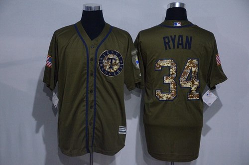 Nolan Ryan Texas Rangers green Salute To Service jersey