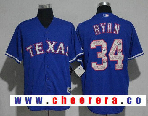 Nolan Ryan Texas Rangers royal jersey