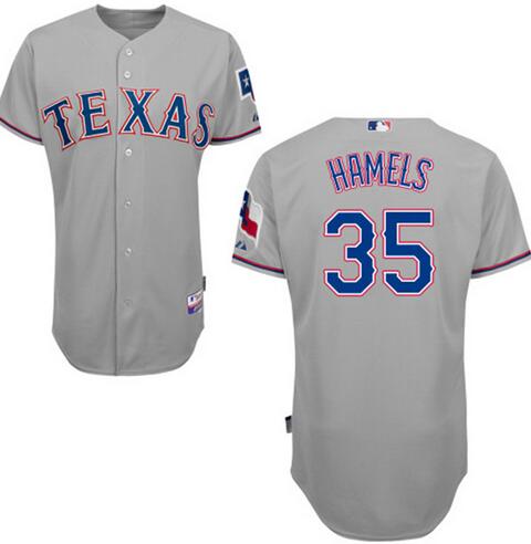 Cole Hamels Texas Rangers gray Away jersey