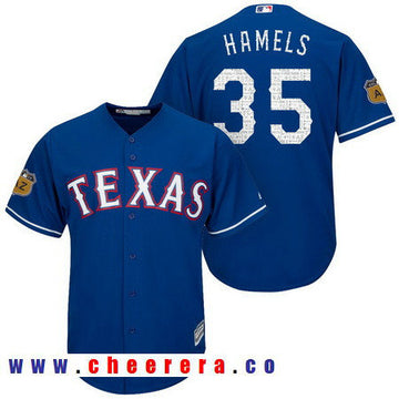 Cole Hamels Texas Rangers royal jersey