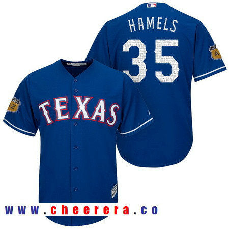 Cole Hamels Texas Rangers royal jersey
