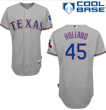 Derek Holland Texas Rangers gray Road jersey