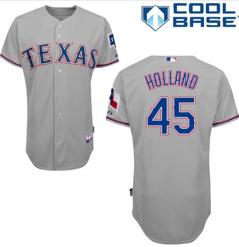 Derek Holland Texas Rangers gray Road jersey