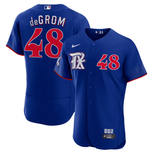 Jacob DeGrom Texas Rangers royal City Connect jersey