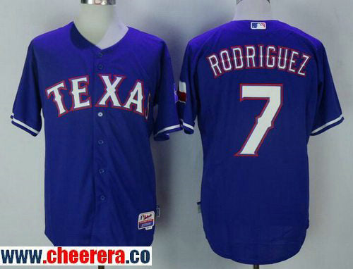 Ivan Rodriguez Texas Rangers royal jersey