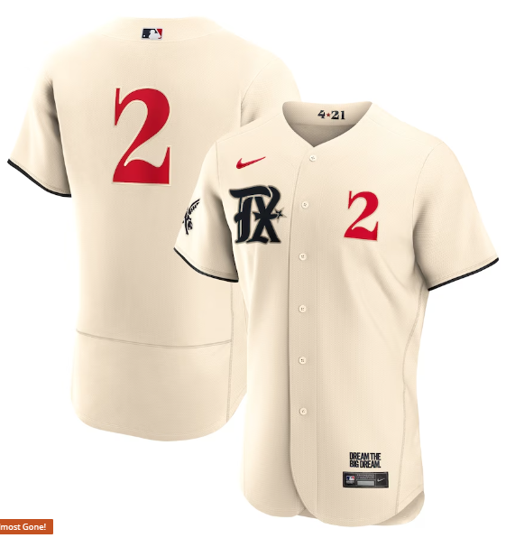 Marcus Semien Nike Texas Rangers cream City Connect jersey