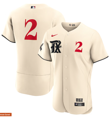 Marcus Semien Nike Texas Rangers cream City Connect jersey