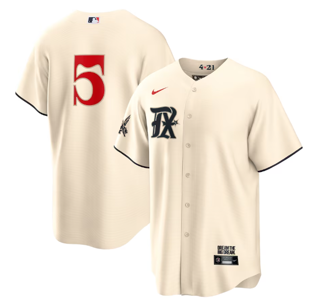 Corey Seager Nike Texas Rangers cream City Connect jersey