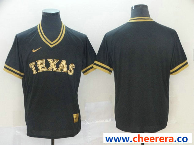 Blank Black Texas Rangers gold Legend jersey