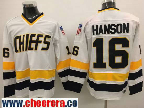 The Movie Hanson Brothers Charlestown Jack Hanson Kansas City Chiefs white Home jersey