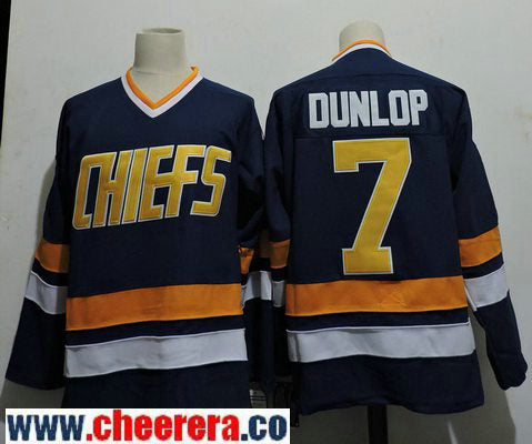 The Movie Hanson Brothers Charlestown Reggie Dunlop Kansas City Chiefs blue Away jersey