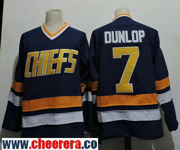 The Movie Hanson Brothers Charlestown Reggie Dunlop Kansas City Chiefs blue Away jersey