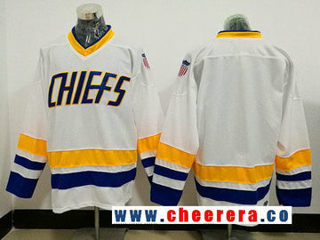 The Movie Hanson Brothers Charlestown Blank Kansas City Chiefs white jersey