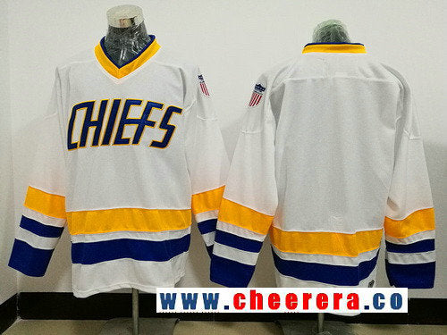 The Movie Hanson Brothers Charlestown Blank Kansas City Chiefs white jersey