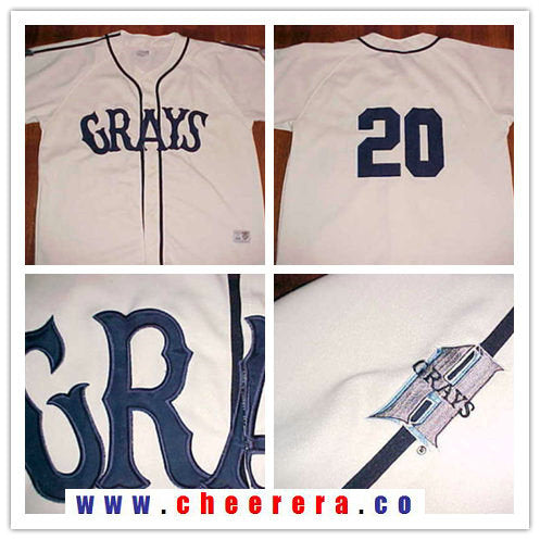 Movie USA Negro Leagues Nlbm Homestead Grays The Movie USA Negro Leagues cream jersey