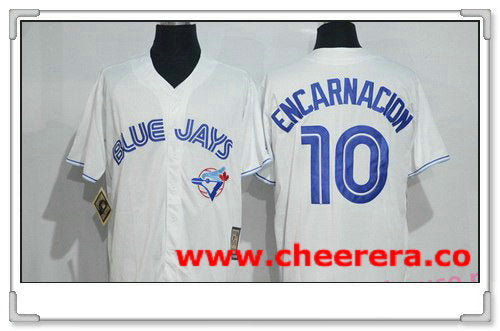 Edwin Encarnacion Toronto Blue Jays white Cooperstown jersey