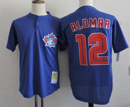 Roberto Alomar Mitchell Ness Toronto Blue Jays royal Cooperstown jersey