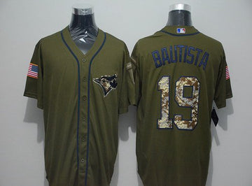 Jose Bautista Toronto Blue Jays green Salute To Service jersey