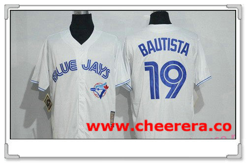 Jose Bautista Toronto Blue Jays white Cooperstown jersey
