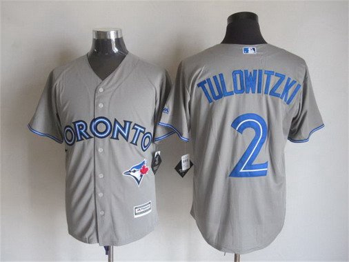 Troy Tulowitzki Toronto Blue Jays gray Away jersey
