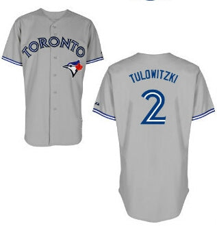 Troy Tulowitzki Toronto Blue Jays gray Away jersey