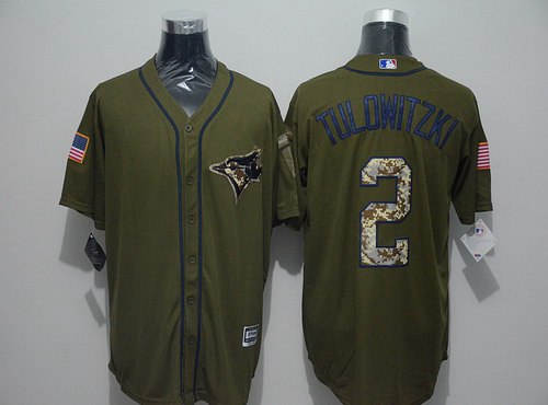 Troy Tulowitzki Toronto Blue Jays green Salute To Service jersey