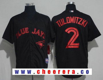 Troy Tulowitzki Toronto Blue Jays black Lights Out jersey