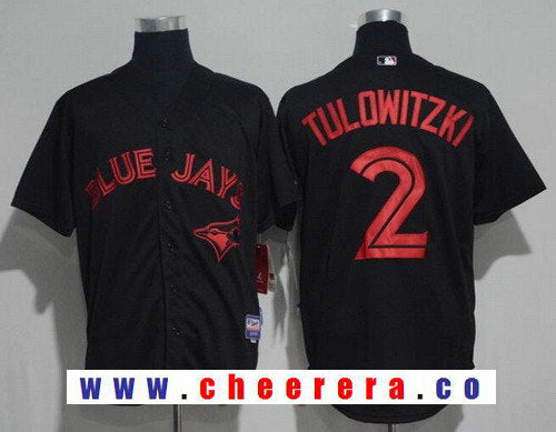 Troy Tulowitzki Toronto Blue Jays black Lights Out jersey