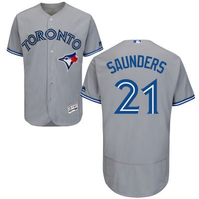 Michael Saunders Toronto Blue Jays gray Road jersey